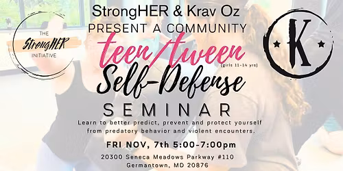 Teen\/Tween Girl's Self-defense Seminar (ages 11-14)