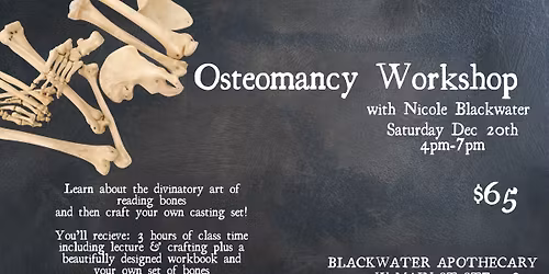 Osteomancy Workshop - with Nicole Blackwater - Sat Dec 20th 4-7pm - Make Your Own Casting Set