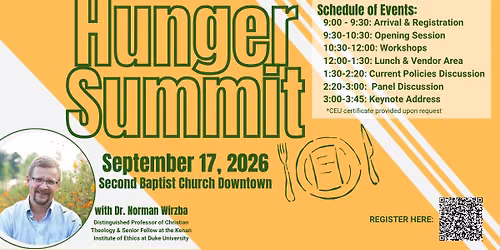 Hunger Summit with Norman Wirzba