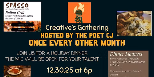cj speaks presents: Once Every Other Month - holiday gathering!