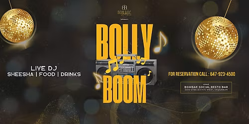 Bollywood  Boom Friday Night (Tickets Redeemable Inside)