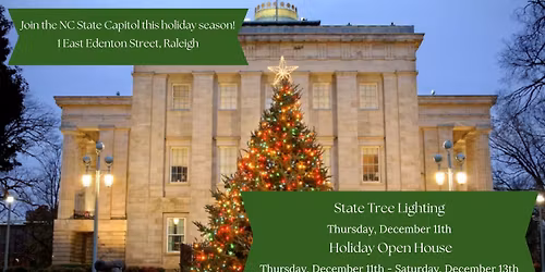 State Tree Lighting & Holiday Open House 