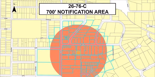 NPP for 26-76-C Rezoning from R-1-7 (Single Family Residential) to C-UC (Urban Corridor Commercial)