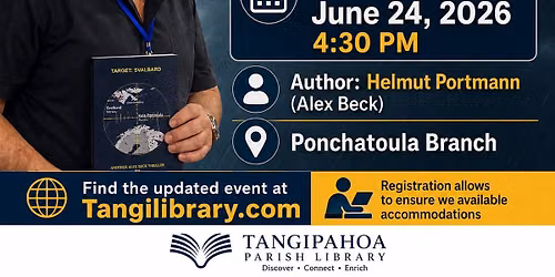 Helmut Portmann - Author Talk Experience, Ponchatoula Library
