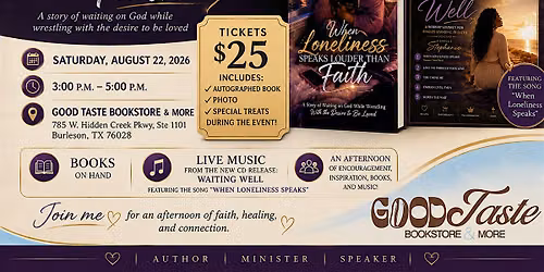 Book Signing -When Loneliness Speaks Louder Than Faith