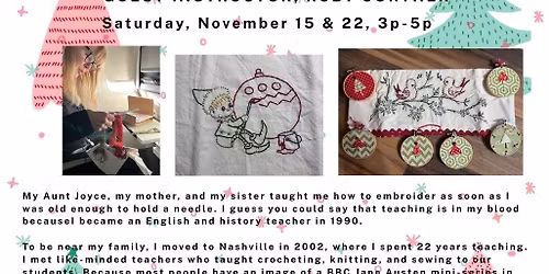 Christmas Embroidery Tea Towel Workshop