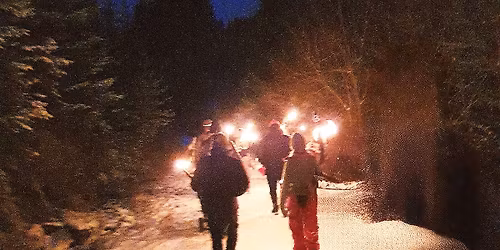 Fakkeltog i skogsvegen