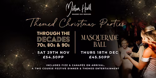 Through The Decades Christmas Party Night at Mitton Hall