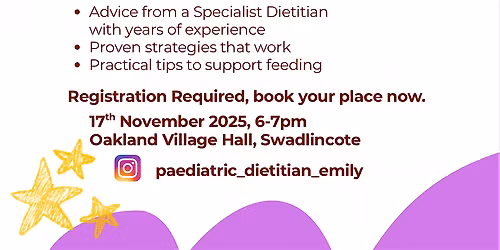 Fussy Eating Workshop led by a Specialist Children\u2019s Dietitian