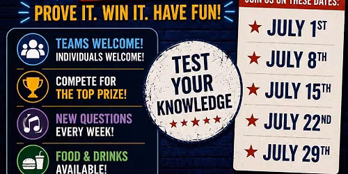 Trivia Wednesdays; OPEN TO THE PUBLIC