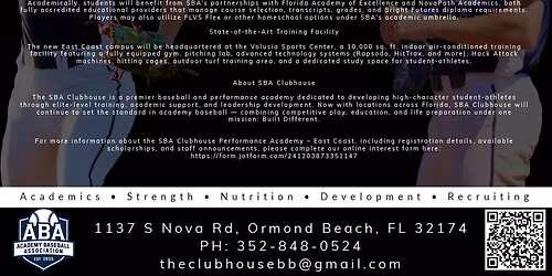 East Coast - SBA Clubhouse Performance Academy Open House