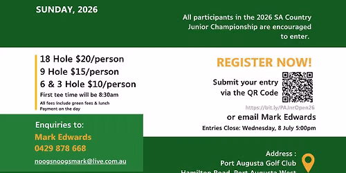 2026 Port Augusta Junior Open