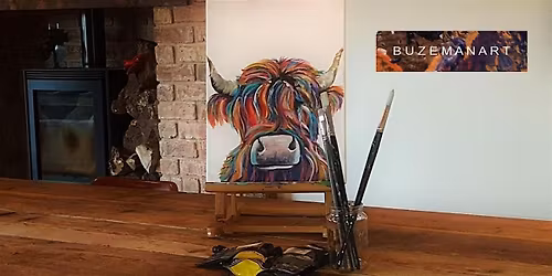 \u2018Highland cow\u2019 painting @ the farm with animal encounter @Mcneils Mill