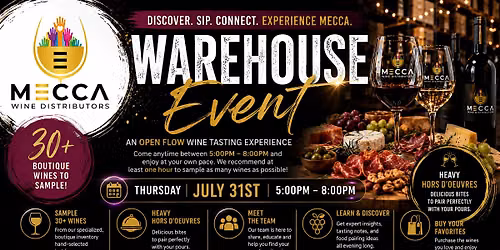 Mecca Wine Warehouse Wine Tasting Event - Come taste our Wine!