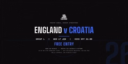 England vs Croatia | World Cup 2026 | Live at Joshua Brooks