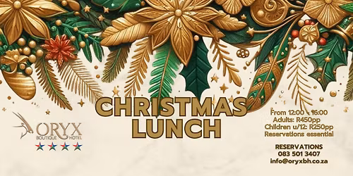 Oryx Boutique Hotel Christmas Lunch 2025