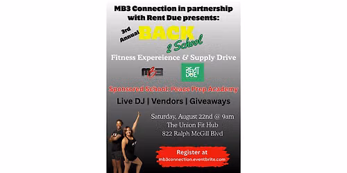 MB3 x Rent Due Back to School Workout and Supply Drive