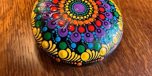 Rainbow Mandala rock painting class