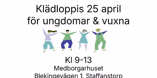 Kl\u00e4dloppis ungdom & vuxna 25 april i Staffanstorp
