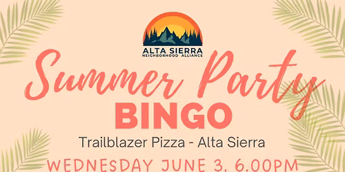 Summer Party Bingo