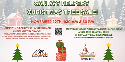 SANTA\u2019S HELPERS  CHRISTMAS TREE SALE!- (PICTURES WITH SANTA AND MORE!)