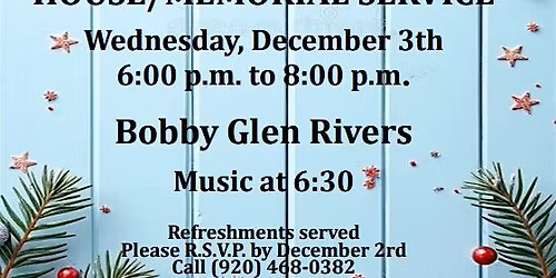 HOLIDAY OPEN HOUSE - NICOLET MEMORIAL GARDENS