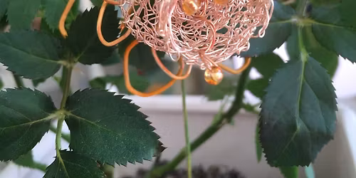 Hand knitted Wire Flower Ornament