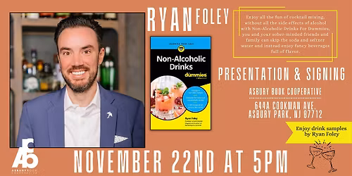 Presentation & Signing: Non-Alcoholic Drinks For Dummies by Ryan Foley
