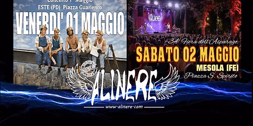 ALINERE live ven 01 ESTE (PD) e sab 02 MESOLA (FE)