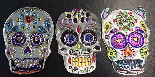 Mexican Day of the Dead Inspired foil art