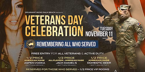 Veterans Day Celebration @ Spearmint Rhino Palm Beach