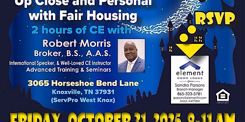 Up Close and Personal with Fair Housing CE Class with Robert Morris Broker