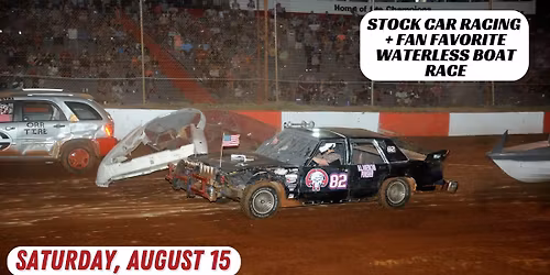 $2,000 to Win Crazy, Slamming Action of Waterless Boat Race + Stock Car Racing