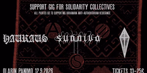 Support gig for Solidarity Collectives: Svarta Havet, Sunniva, Askel 12.9 @ Olarin Panimo, Helsinki