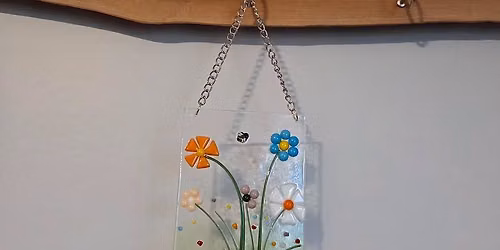 Fused Glass Floral Scene
