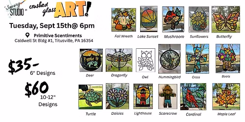 Crushed Glass Art @ Primitive Scentiments (Sept 15th)