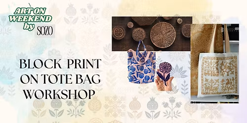 BLOCK PRINT ON TOTE BAG