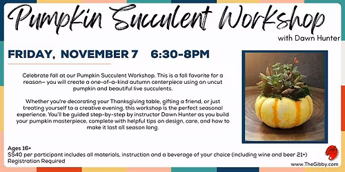 Pumpkin Succulent Workshop
