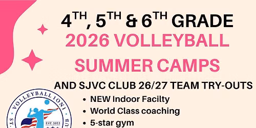 SJVC Volleyball Camp: 4th-6th Grade - Week 1 