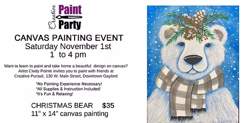 CHRISTMAS BEAR Canvas Painting Event