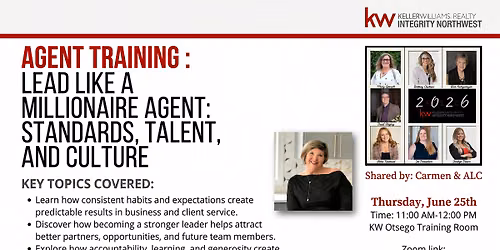 Lead Like a Millionaire Agent: Standards, Talent, and Culture