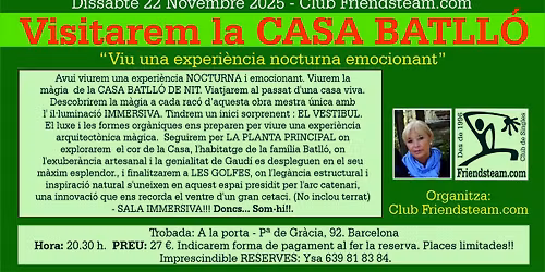  UNA NIT D'HIVERN A LA CASA BATLL\u00d3. Dissabte 22 Novembre 2025 - Club Friendsteam.com