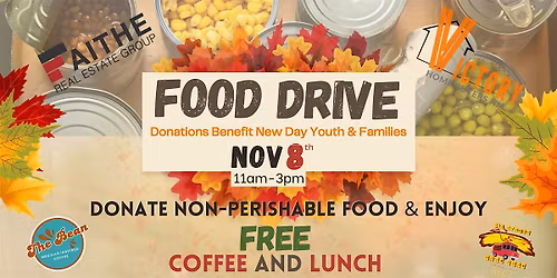 Food Drive For New Day Youth & Family Services!!
