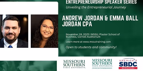 Entrepreneurship Speaker Series: Unveiling the Entrepreneurial Journey with Andrew Jordan\/Emma Ball