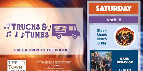 Trucks & Tunes with Steak Shack Bistro & Band Behavior