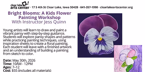 Bright Blooms - A Kids' Flower Painting Workshop at the Clear Lake Arts Center