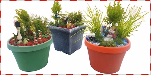 Making Holiday Mini Gardens!