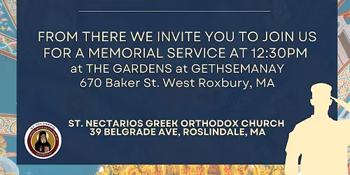 VETERAN'S DAY PRAYER SERVICE-St. Nectarios Church- Roslindale, MA
