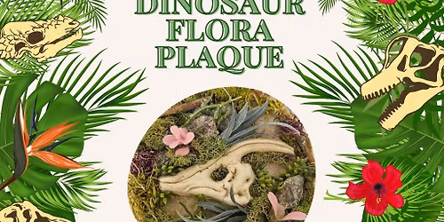 Dinosaur Skull Flora Hanging Plaque Art Class