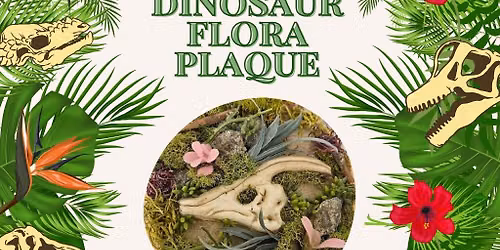 Dinosaur Skull Flora Hanging Plaque Art Class